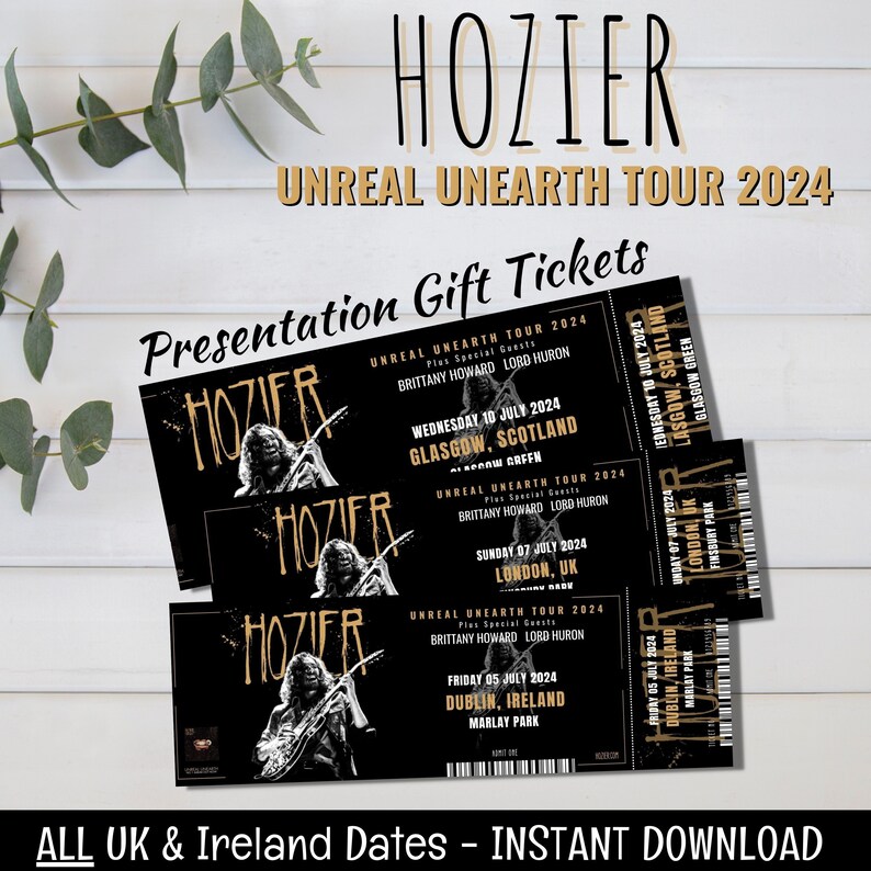 Hozier Unreal Unearth Concert Tour 2024 Presentation Gift Etsy Canada