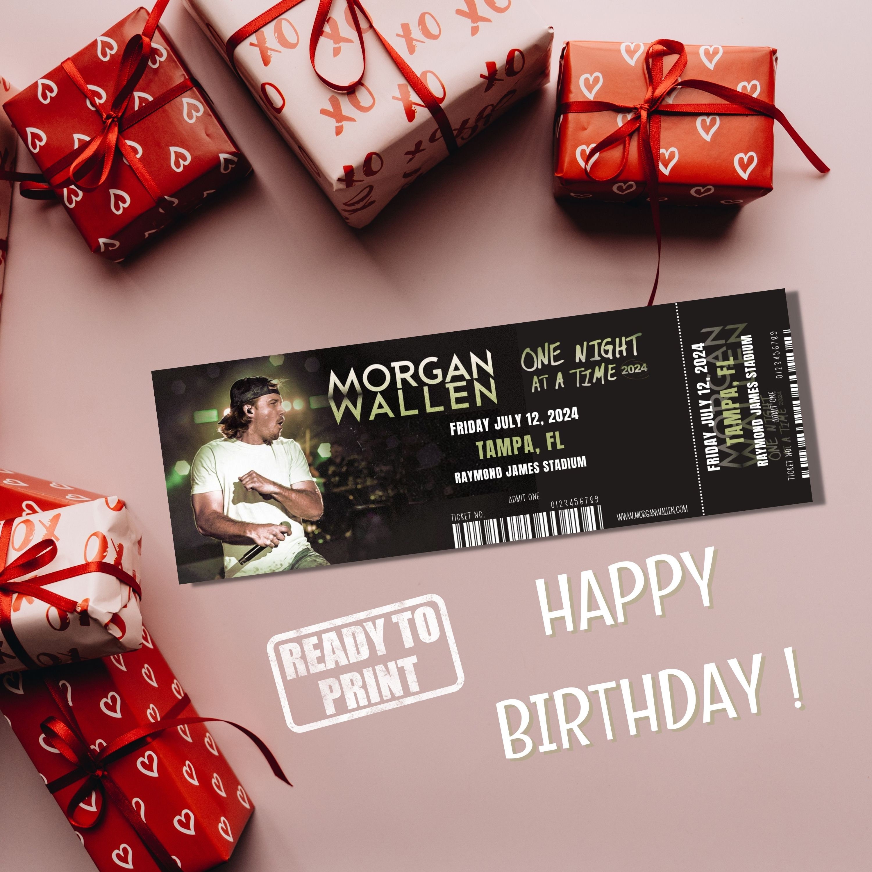Wallen Presentation Gift Ticket, One Night at A Time Tour 2024