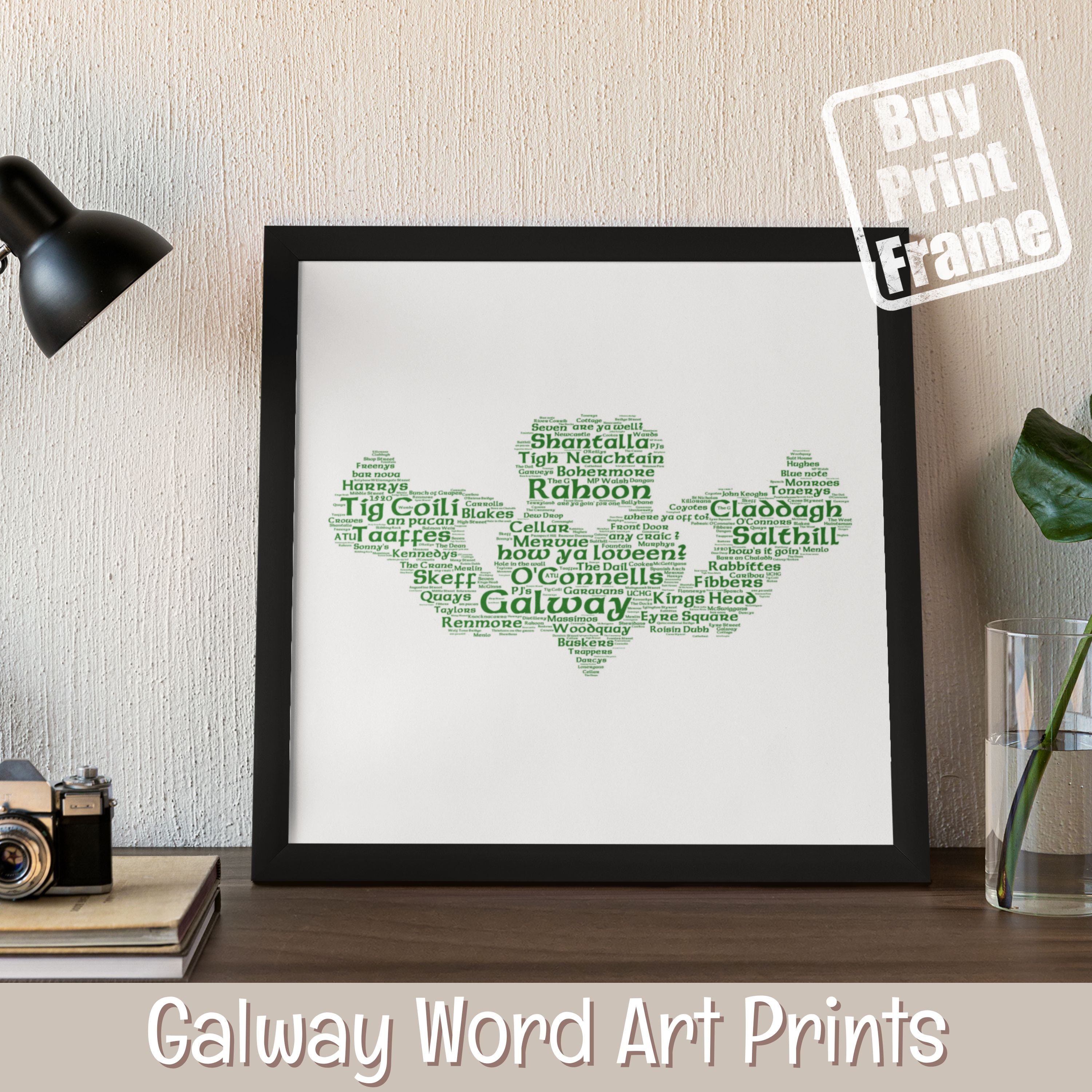 Galway Word Art Wall Decor Claddagh Ring Print Instant Etsy