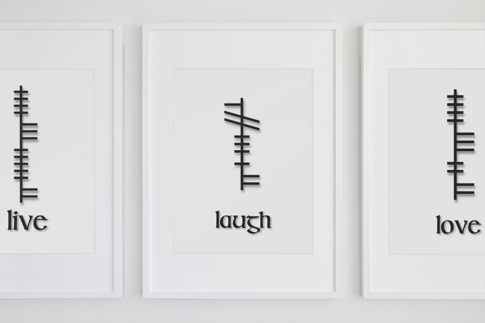 Minimalist Irish Ogham Wall Décor Prints Live Laugh Love Etsy Ireland
