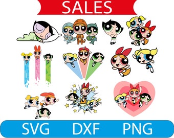 Powerpuff Girls SVG, Powerpuff Svg Bundle, Powerpuff Girls Png, Powerpuff Girl Cricut Files, The Powerpuff Girls svg