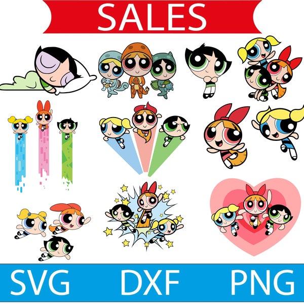 Powerpuff Girls SVG, Powerpuff Svg Bundle, Powerpuff Girls Png, Powerpuff Girl Cricut Files, The Powerpuff Girls svg