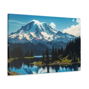 Mount Rainier Canvas Print Wall Art Gallery Painting Living Room Decor