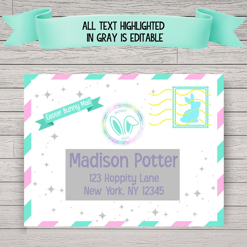 Editable Mini Easter Bunny Letter Printable | Personalized Easter ...