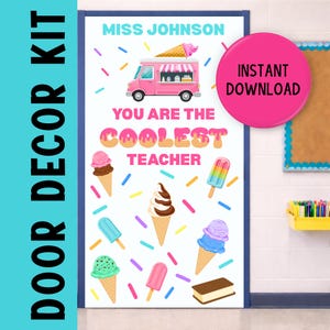 Icecream Teacher Appreciation Door Decor Kit, Printable Classroom Door Decor Kit, Teacher Appreciation Week Door Decorations