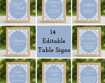 Editable Cielito Lindo Boy Baby Shower Table Sign, Mexican Baby Shower Signs, Papel Picado, Mexican Talavera, BS100
