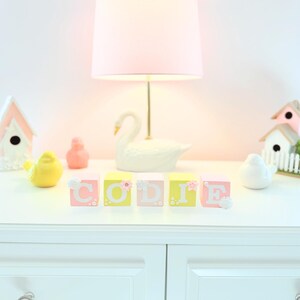 Personalized Wooden Name Block with Embellishments, Custom Nursery Décor, Baby Shower Gift, Nursery Decor , Wooden Name Blocks, Baby Gift