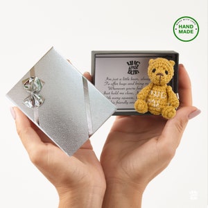 Unique Hygge gift box Teddy bear pocket hugs handmade tiny Teddy bear small gift box little pocket bear sending hugs pet sympathy gifts box