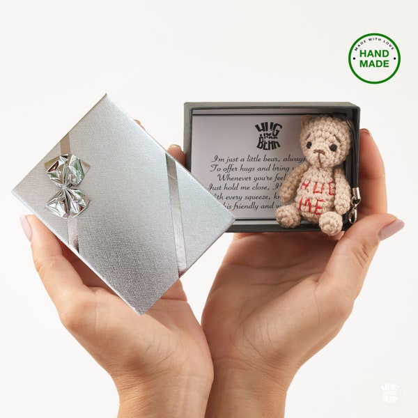 Caja de regalo Hygge única Teddy oso bolsillo abrazos hecho a mano pequeño oso de peluche pequeña caja de regalo pequeño oso de bolsillo enviando abrazos mascota simpatía caja de regalo