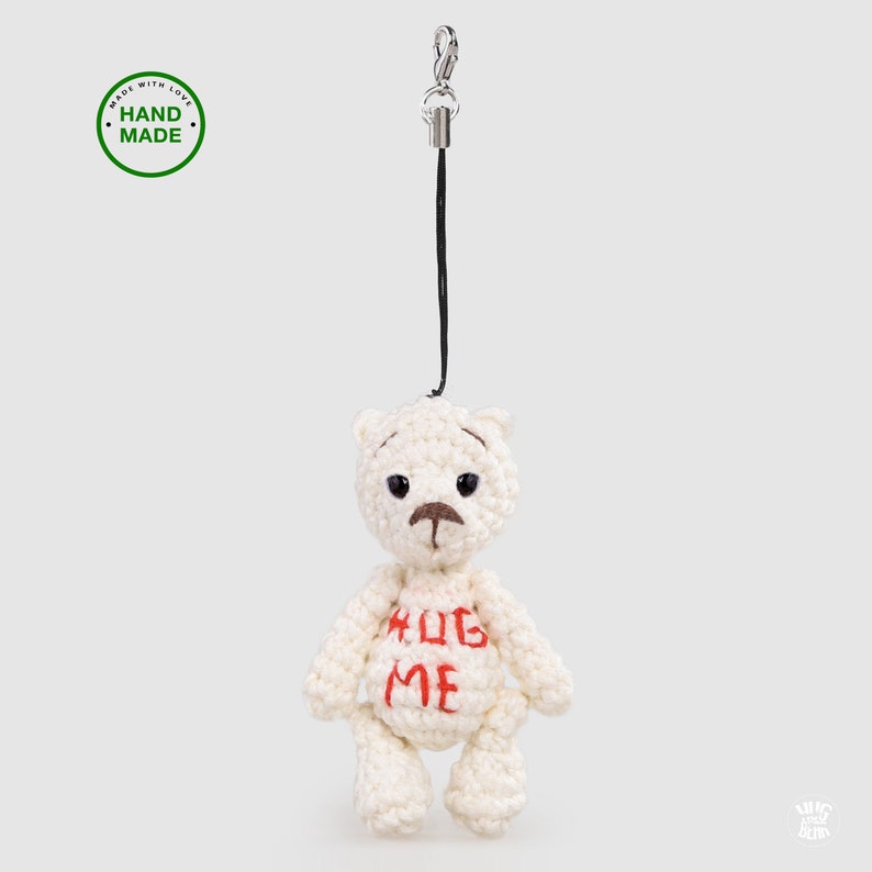 Cute Handmade Keychain Gift Tiny Pocket Hug Bear Token Small Phone