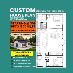 Huisontwerp op maat, architecturale plattegrondtekeningen, blauwdrukken huisplannen, huisontwerpdiensten, plattegronden boerderij op maat