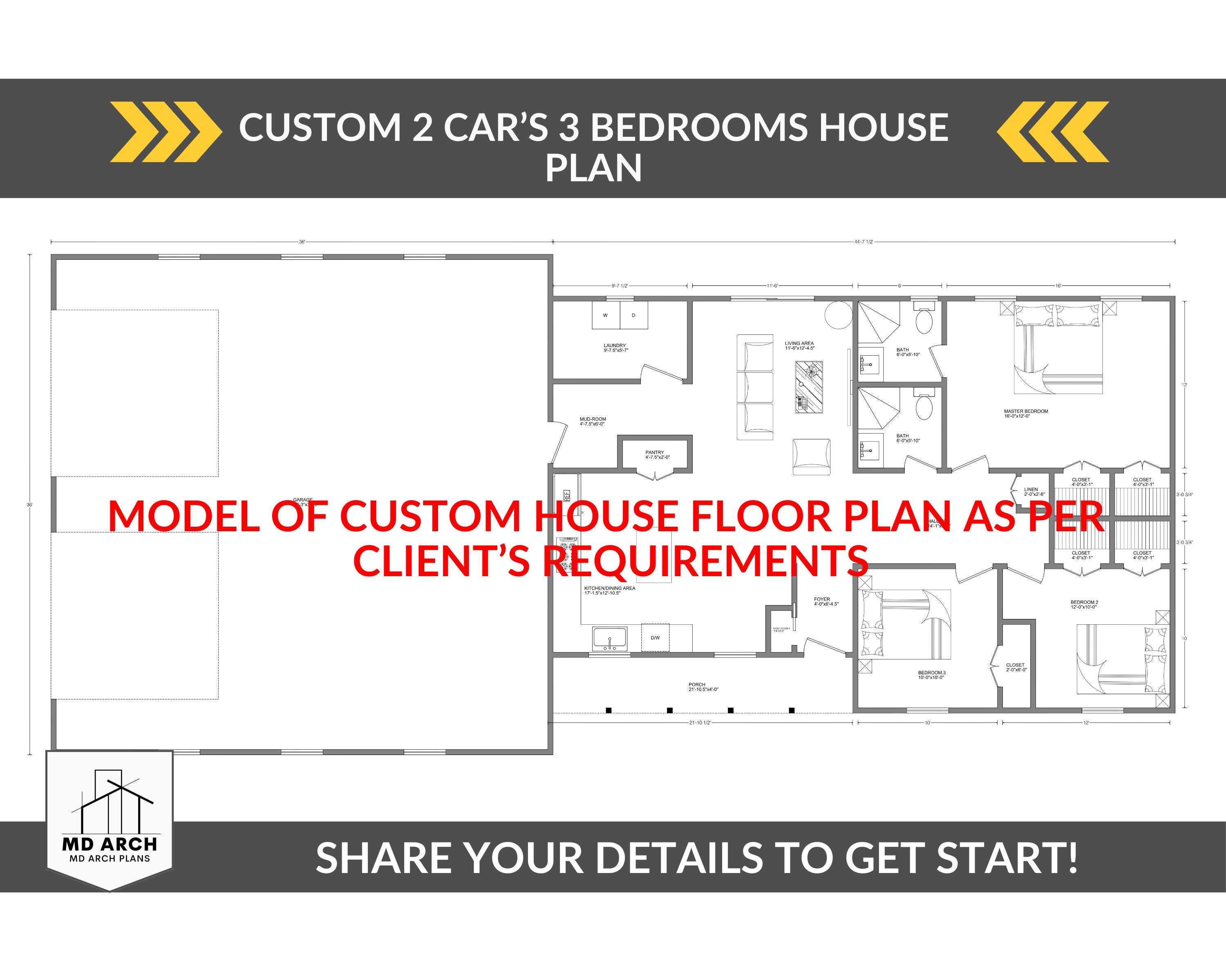 Custom House Floor Plan Design, Architectural Floor Plan Drawings, Home ...