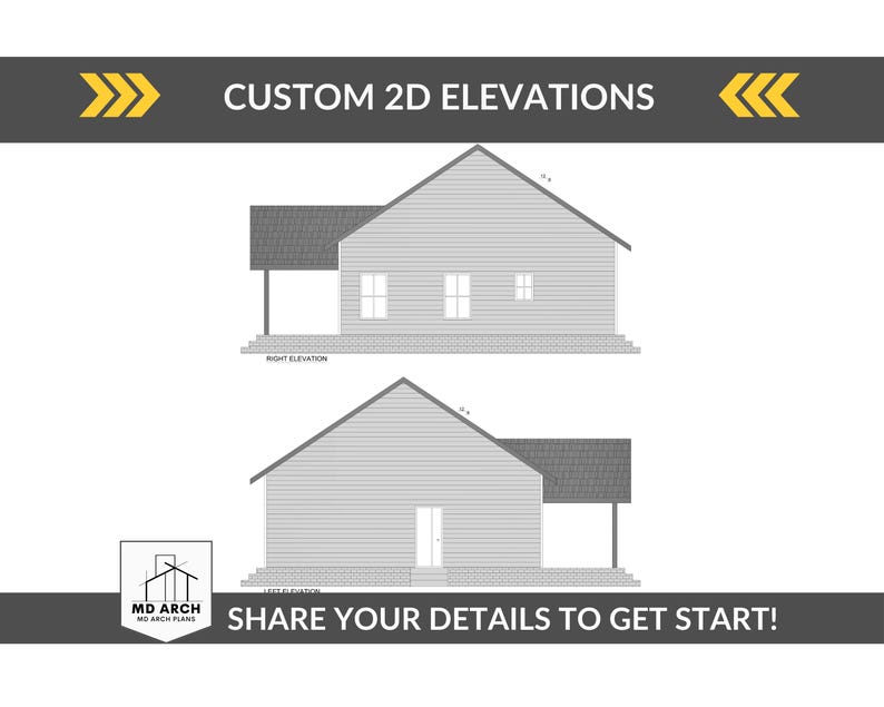 Modern farmhouse style custom house floor plan, architectural blueprint showing layout design, perfect for home plans and residential building design.