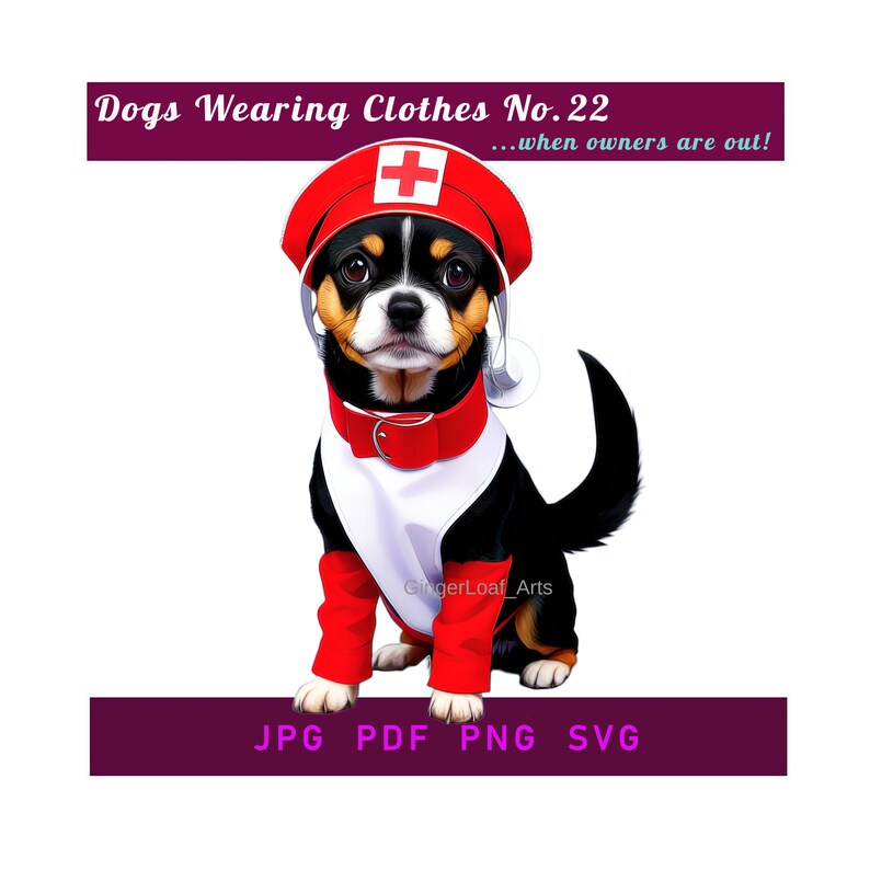 Dogs Wearing Clothes Instant Download Clip Art Dogs Etsy