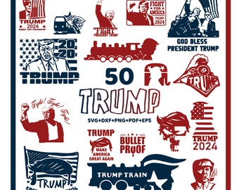 Donald Trump SVG-Bundle, Trump Clipart für Cricut, Trump geschnitten Dateien, Trump Aufkleber, Trump Vektor.
