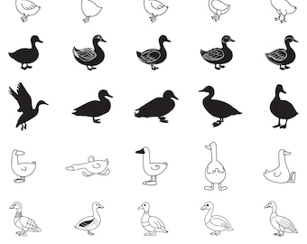 Goose Svg Bundle, Goose Clipart For Cricut, Goose Vector, Goose Decal, Goose Cut Files, Cute Goose Silhouette.
