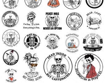 Snarky Skulls Svg Bundle Designs SVG, Sarcastic Bundle Svg, Adult Humor Svg, Funny Skeleton Bundle Svg, Skeleton Svg, Sassy Bundle Svg