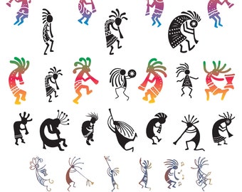 Kokopelli Svg Bundle, Kokopelli Clipart For Cricut, Kokopelli Silhouette, Kokopelli Face Vector, Kokopelli Decal, Kokopelli Cut File.