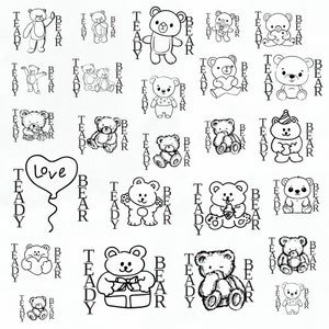 Teddy Bear Svg Bundle, Cute Teddy Bear Clipart For Cricut, Teddy Bear Silhouette, Teddy Bear Vector, Tshirt Designs, Teddy Bear Cutfiles.