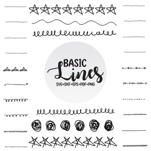 Line Svg Bundle, Basic Line Clipart For Cricut, Dotted Line Silhouette, Dashed Line Decal, Line Vector, Line Cut Files.