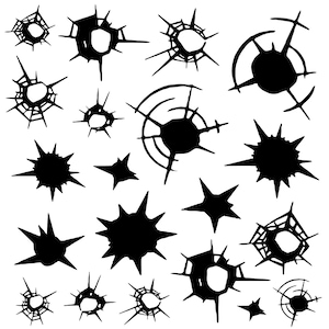 Bullet Hole svg Bundle, Bullet Hole Clipart, Bullet Hole Vector, Bullet Hole Decal, Bullet Hole Cut Files, Bullet Hole Silhouette.