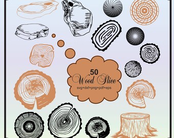 Wood Slice Svg Bundle, Wood Slice Clipart For Cricut, Lumber Cut Files, Wood Slice Vector, Lumber Decal, Wood Slice Silhouette