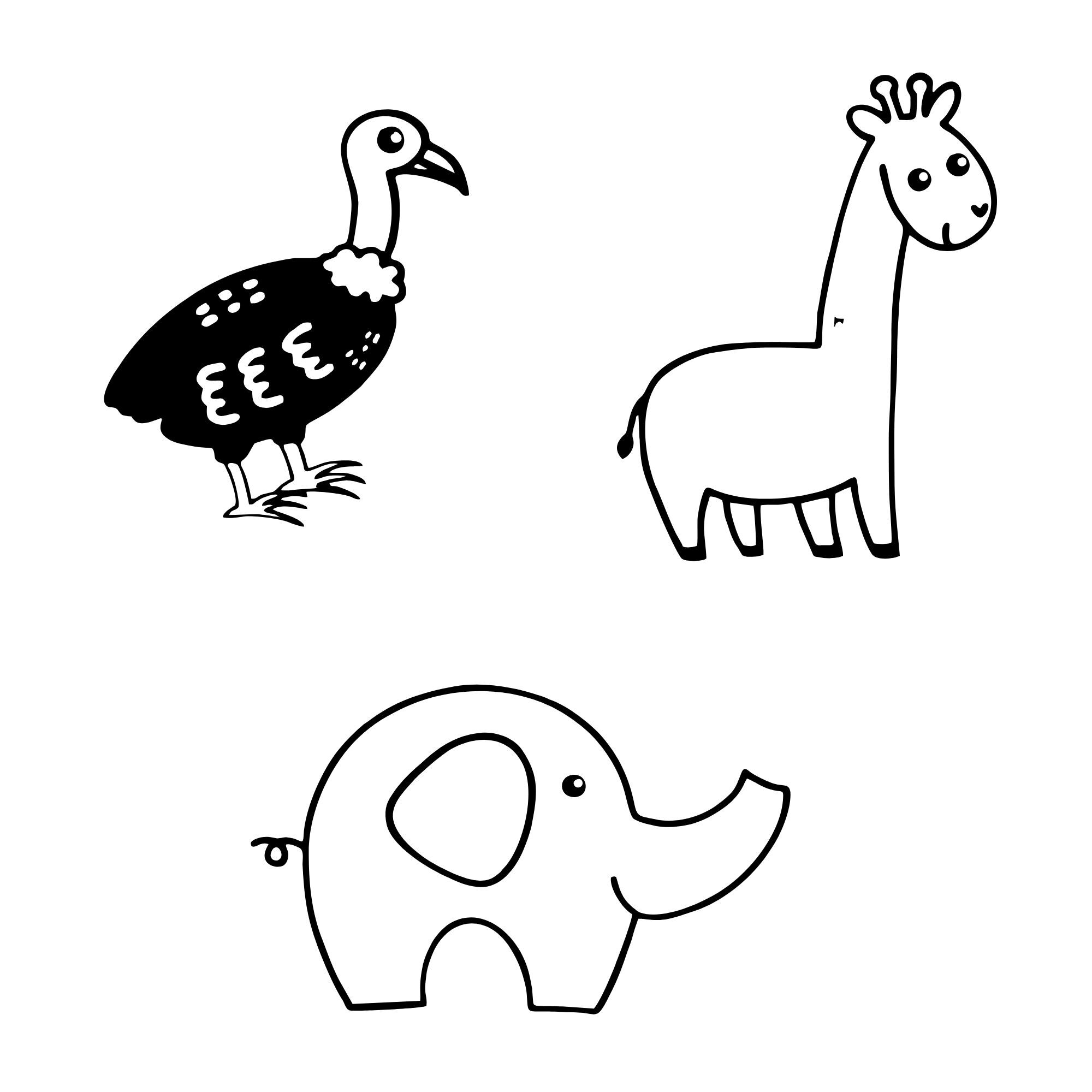 Safari Animals Svg Bundle, Animals Clipart, Animal Doodle Vector ...