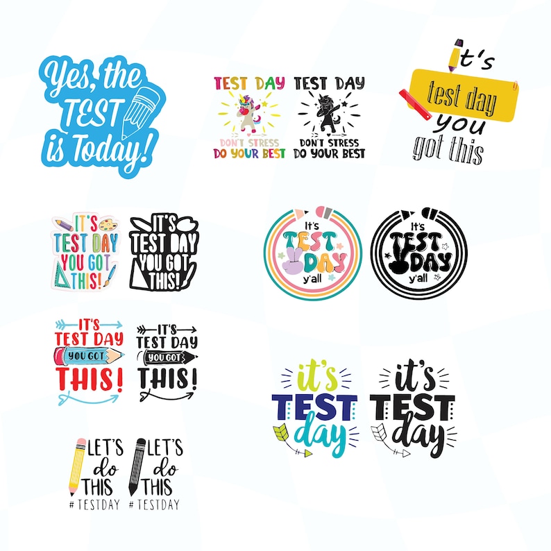 Testing Svg Bundle, Test Day Clipart for Cricut, Exam Days Svg, Testing ...