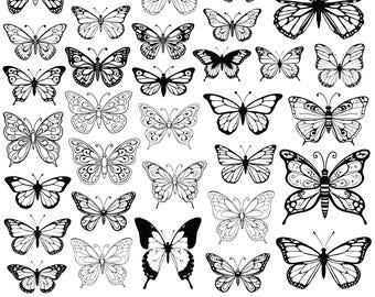 Motyl svg, motyl png, boho motyl svg, zarys motyla svg, pliki svg dla cricut, grafika motyla, motyl dla cricut