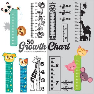Wachstums-Chart Bundle, Wachstums-Lineal Clipart für Cricut, Wachstums-Chart Silhouette, Wachstums-Chart Vektor, Wachstums-Chart Cut Files.