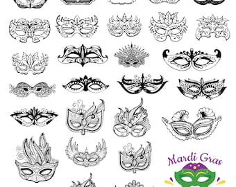 Mardi Mask Svg Bundle, Carnival Mask Clipart For Cricut, Mask Silhouette, Mask Vector, Mardi Mask Decal, Mardi Mask Cut Files.