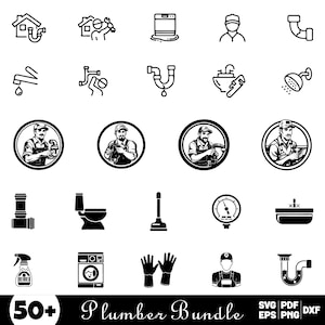 Plumber Svg Bundle, Plumber Tools Clipart For Cricut, Plumber Vector, Sanitary Decal, Plumber Silhouette, Plumber Tools Cut Files.