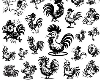 Chicken bundle svg, Crazy chickens bundle svg, Funny Chicken bundle designs svg, , Chicken illustrations svg, Chicken cliparts svg