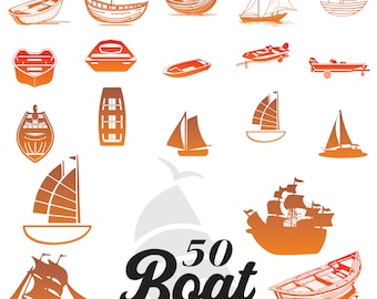Boat Bundle, Sail Boat Clipart For Cricut, Speed Boat Silhouette, Ship Decal, Boat Vector, Boat Cut Files.
