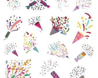 Konfetti svg Bundle, Konfetti Clipart, Geburtstag Vektor, Geburtstag Abziehbild, Konfetti Cut Files, Konfetti Silhouette, digitaler Download