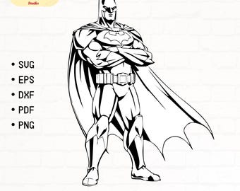 Superhero SVG, Superhero Cut File, Superhero Clipart, Silhouette, printable vector art, Superhero png, Vector Graphic, Instant Download.