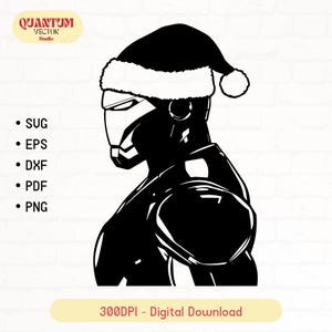 Christmas Superhero SVG | Christmas Cut File | Santa Hat Svg Png | Christmas Hat Svg | Silhouette | printable vector art | Instant Download
