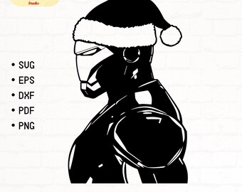 Christmas Superhero SVG | Christmas Cut File | Santa Hat Svg Png | Christmas Hat Svg | Silhouette | printable vector art | Instant Download