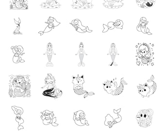 Meerjungfrau-Svg-Bundle, Meerjungfrau Clipart für Cricut, süße Meerjungfrau Vektor, Meeresgeschöpf Abziehbild, Meerjungfrau Silhouette, Meerjungfrau Schwanz geschnitten Datei.