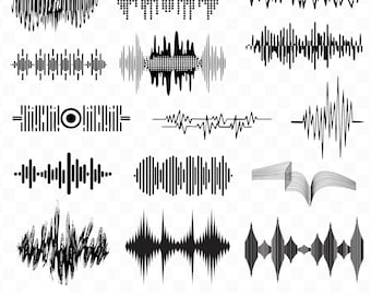 Sound wave SVG Bundle, Sound wave PNG Bundle, Sound wave Clipart, Sound wave Cut Files for Cricut, Sound wave Silhouette, Instant Download
