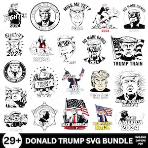 Trump 2024 Svg, 2024 Election, Donald Trump Svg Bundle, Trump 2024 Svg, Trump Face Clipart, Trump Png, Political Svg, Png, Pdf, Svg Files