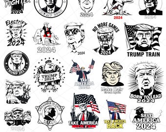 Trump 2024 Svg, 2024 Election, Donald Trump Svg Bundle, Trump 2024 Svg, Trump Face Clipart, Trump Png, Political Svg, Png, Pdf, Svg Files