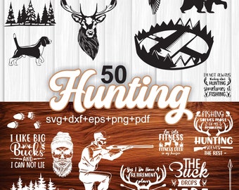 Hunting Svg Bundle, Hunter Clipart For Cricut, Hunting Silhouette, Deer Hunting Cut File, Hunting Vector, Antlers Decal.