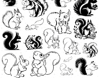 Squirrel Svg Bundles, Squirrel Clipart, Squirrel SVG Files for Cricut, Squirrel Cut File, Squirrel Circuit, Squirrel Silhouette, Animal Svg