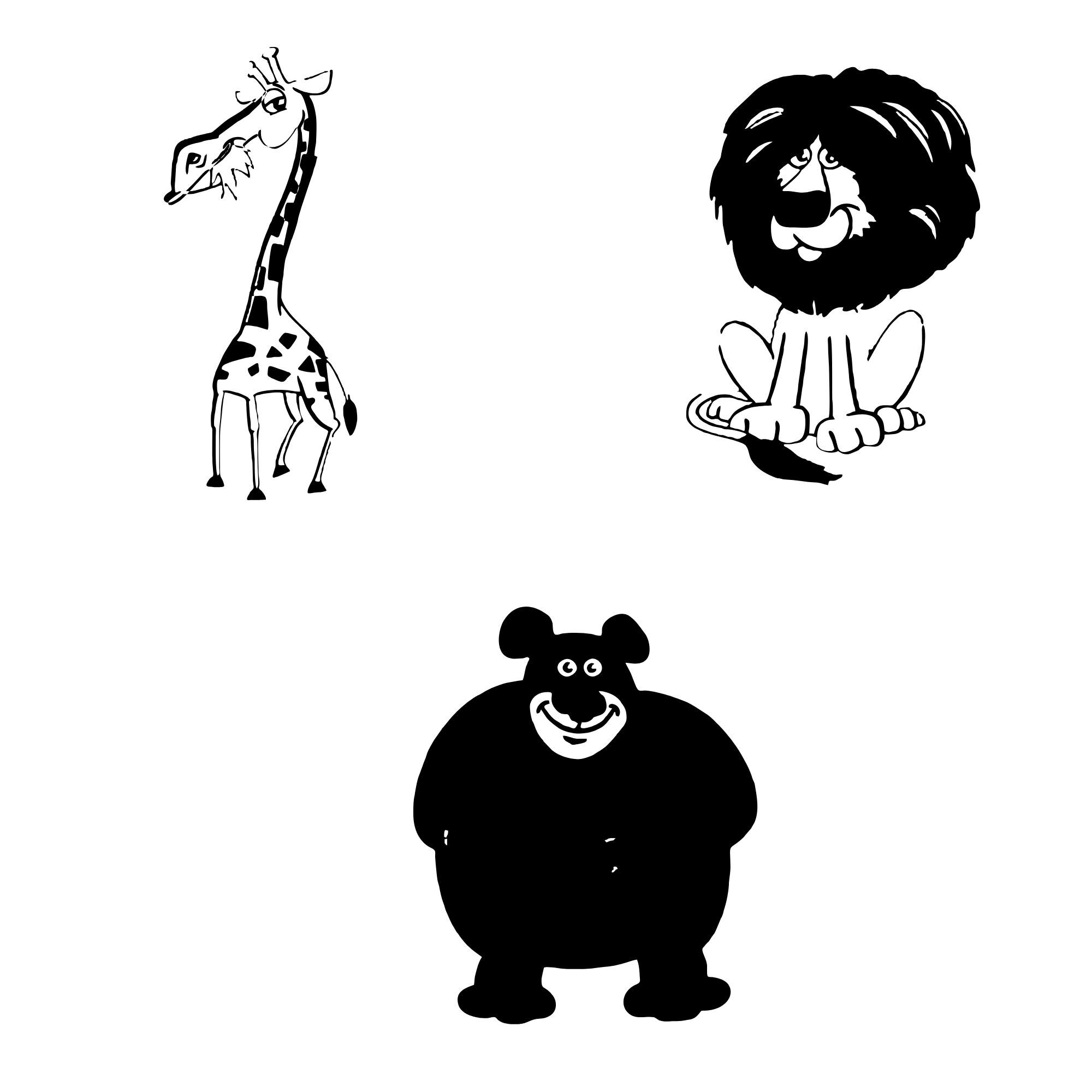 Safari Animals Svg Bundle, Animals Clipart, Animal Doodle Vector ...