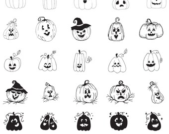 Kürbis-Svg-Bundle, Kürbis Clipart für Cricut, Kürbis-Vkt., Kürbis-Abziehbild, Kürbis-Silhouette, Kürbis-Schnittdateien.