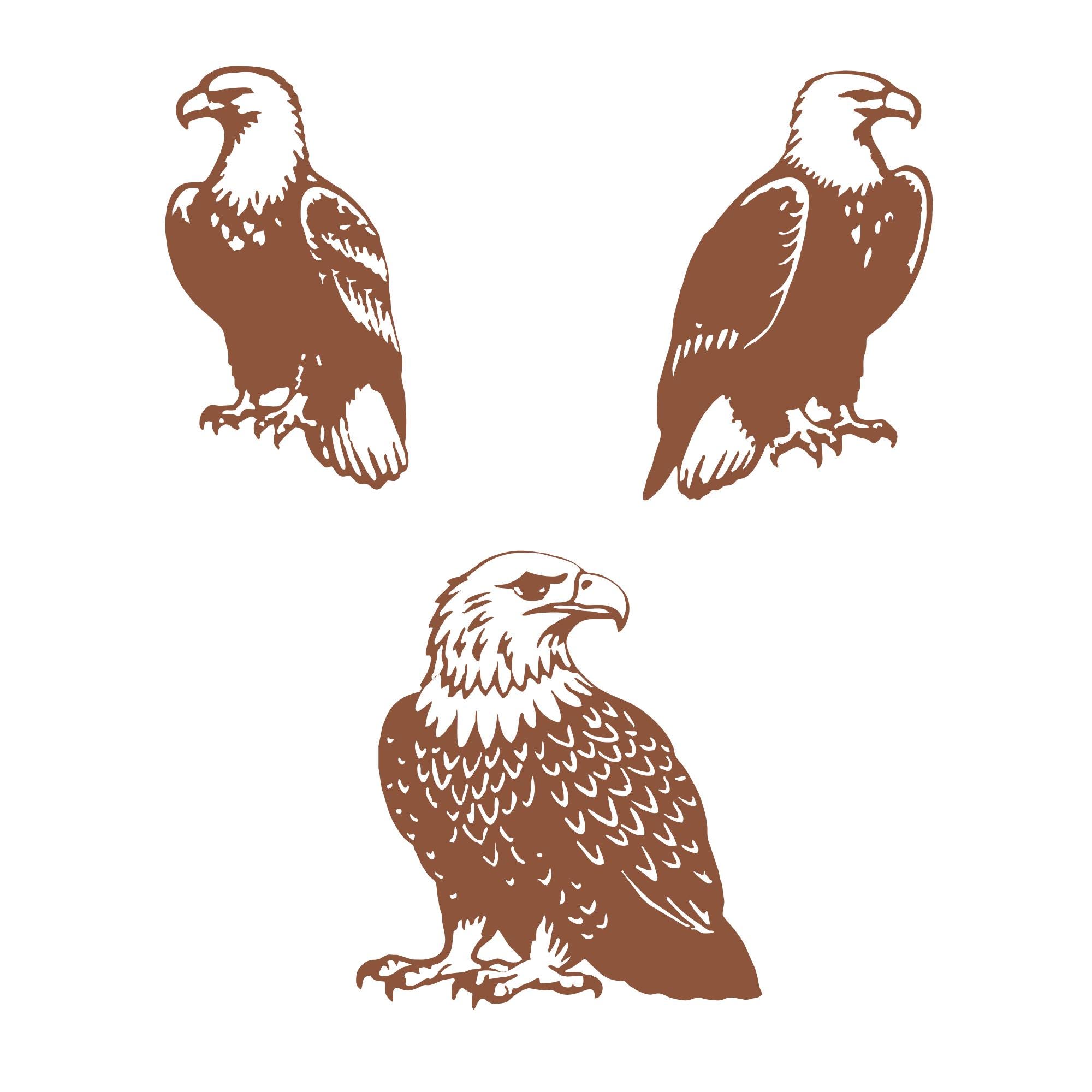 Eagle Svg Bundle, Bald Eagle Clipart, Bird of Prey Vector, Eagle Decal ...