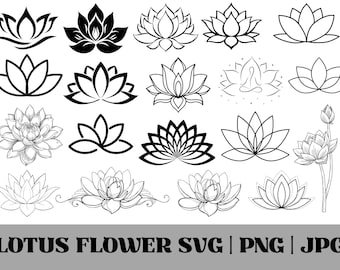 Lotus Svg Bundle, Lotus Png, Lotus Flower Svg, Lotus Meditation Svg, Spiritual Svg, Yoga Svg, Lotus Clipart, Lotus Design, Digital Download