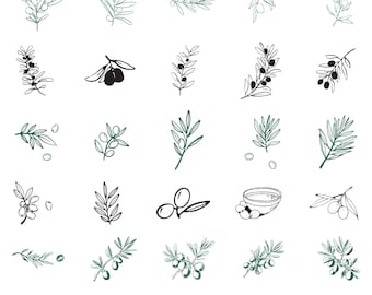 Olive branch Svg Bundle, Olive branch Clipart For Cricut, Olive Leaf Vector, Olive Decal, Olive branch Cut Files, Olive branch Silhouette.