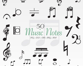 Music Notes Svg Bundle, Music Notes Clipart For Cricut, Music Note Silhouette, Music Notes Decal, Music Symbol Vector, Music Notes Cut Files